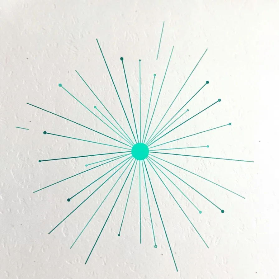 Ein heller Knoten mit vielen ausgehenden Strahlen